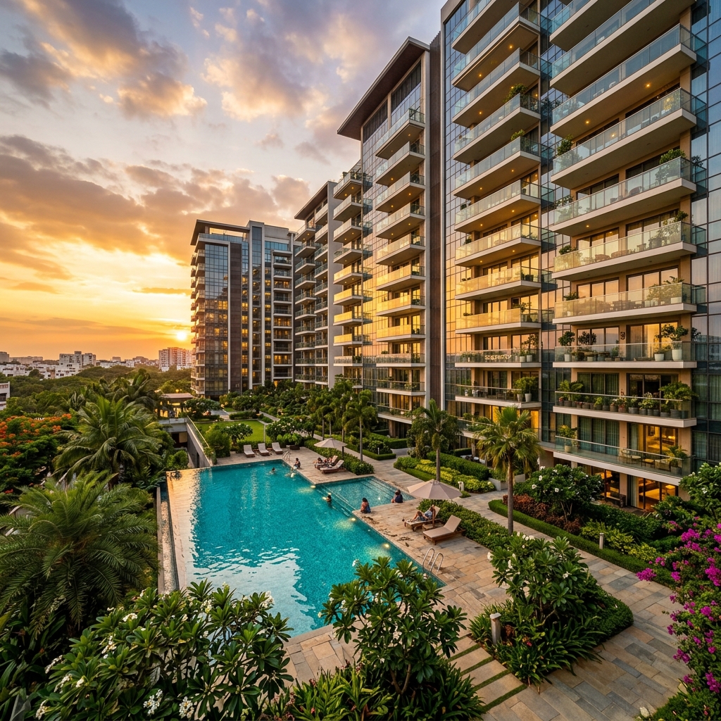 Modern apartment complex